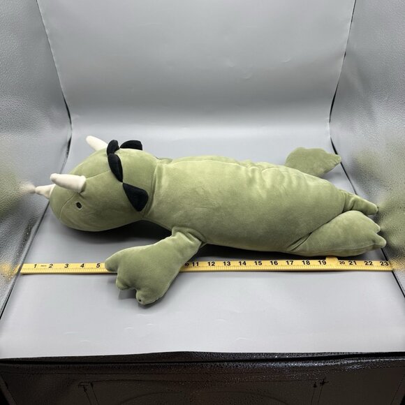 Pillowfort Weighted Plush Green Triceratops Dinosaur 3lb Throw Pillow 24" - Picture 9 of 10